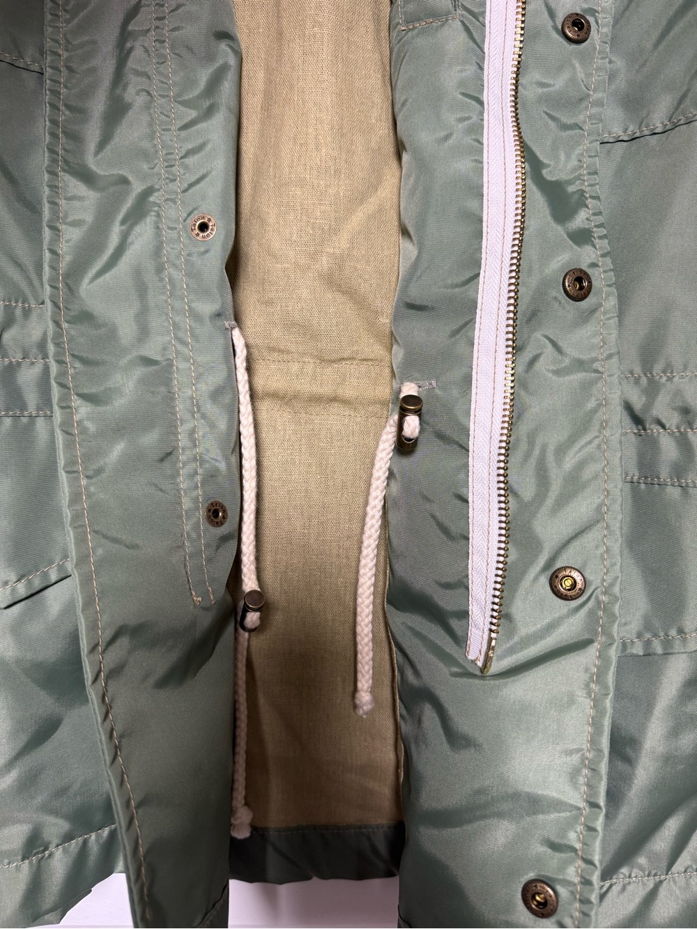 Birdwell Beach Britches M9015 Field Jacket Green Nylon Linen Lined Made USA S - Picture 9 of 9